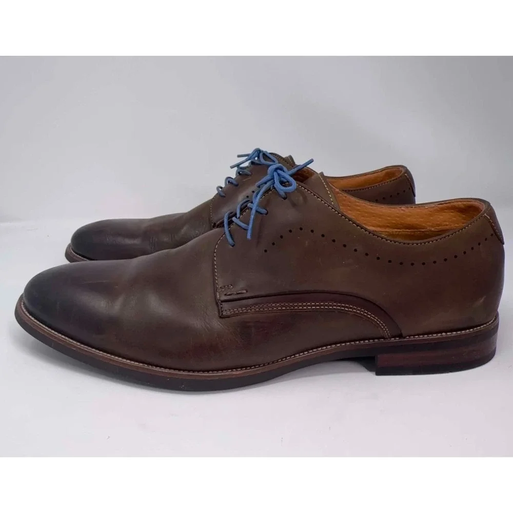 Florsheim Comfortech Derby Dress‎ Shoes Mens 14M  Brown Burnished Leather Office